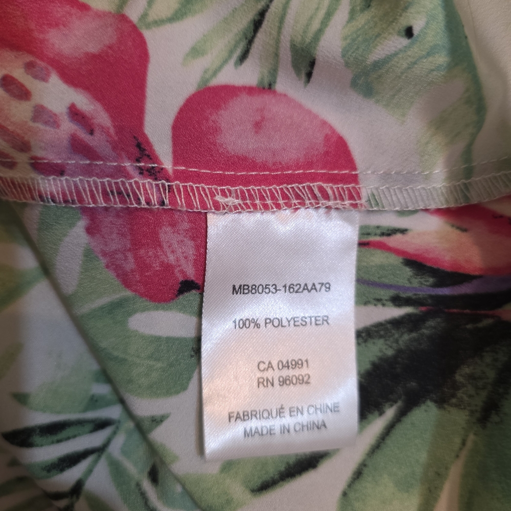 Dalia Tropical Floral Sleeveless Top Women's 10/12 Pink Green Resort EUC - Picture 3 of 7